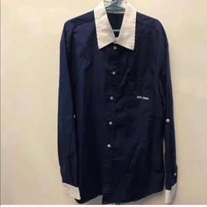 MACLEOD Blue/Cotton Button-Up Shirt - Sz 14